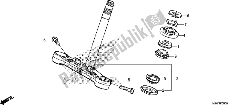 All parts for the Steering Stem of the Honda CB 500 XA 2017