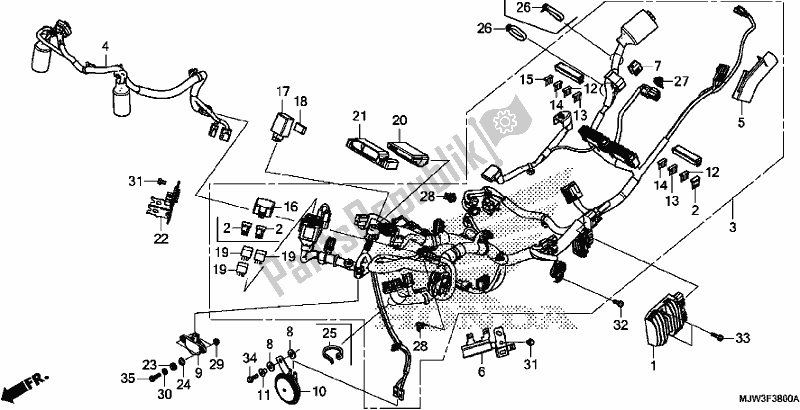 Todas as partes de Chicote De Fios do Honda CB 500 XA 2017