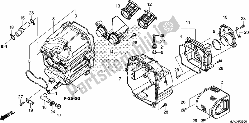 Toutes les pièces pour le Purificateur D'air du Honda CB 500 XA 2018