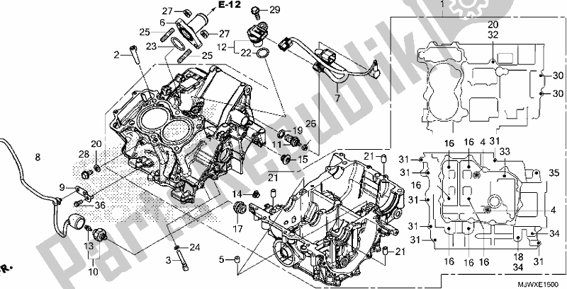 Todas as partes de Bloco Do Motor do Honda CB 500 XA 2018