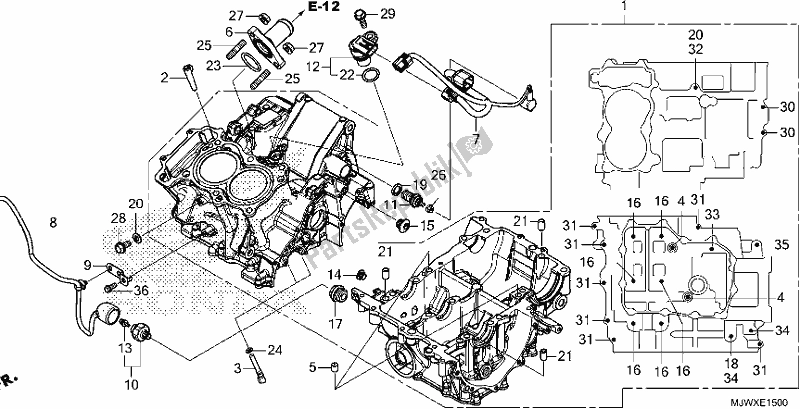 Todas as partes de Bloco Do Motor do Honda CB 500 XA 2018