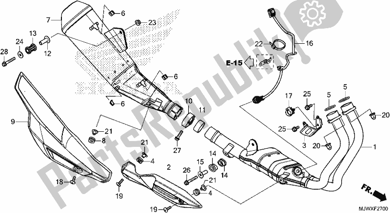 Tutte le parti per il Silenziatore Di Scarico del Honda CB 500 XA 2018