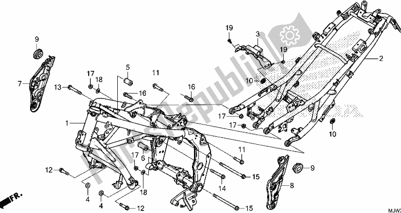 Tutte le parti per il Corpo Del Telaio del Honda CB 500 XA 2018