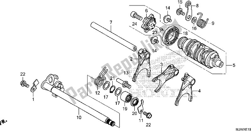 All parts for the Gearshift Drum of the Honda CB 500 XA 2018