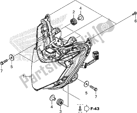 All parts for the Headlight of the Honda CB 500 XA 2018