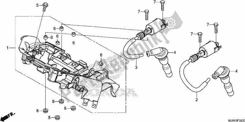 Alle onderdelen voor de Bobine van de Honda CB 500 XA 2018