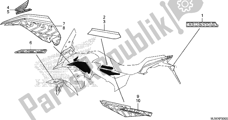 Tutte le parti per il Marchio del Honda CB 500 XA 2018