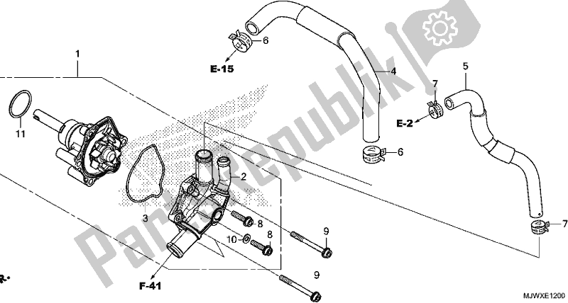 Tutte le parti per il Pompa Dell'acqua del Honda CB 500 XA 2018