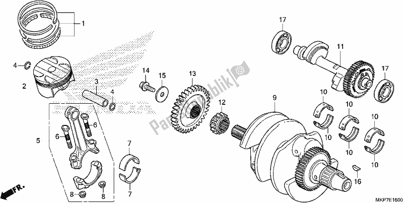 Todas as partes de Virabrequim / Pistão do Honda CB 500 XA 2019
