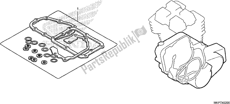 All parts for the Gasket Kit B of the Honda CB 500 XA 2019