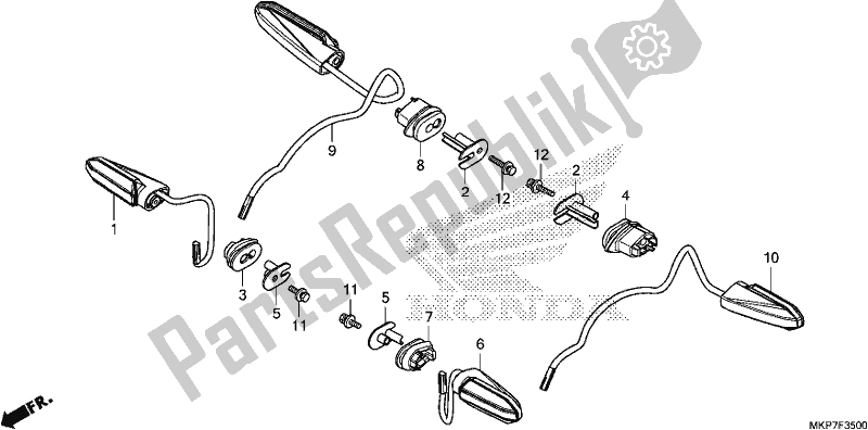 All parts for the Winker of the Honda CB 500 XA 2019