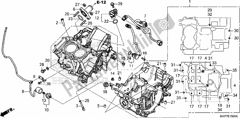 Tutte le parti per il Carter del Honda CB 500 XA 2021