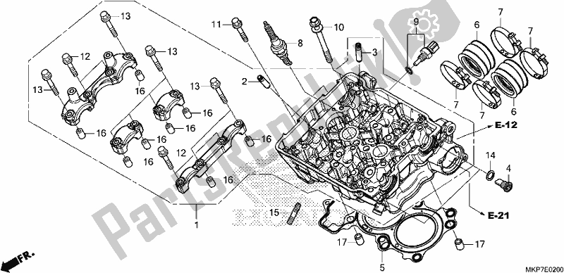 All parts for the Cylinder Head of the Honda CB 500 XA 2021