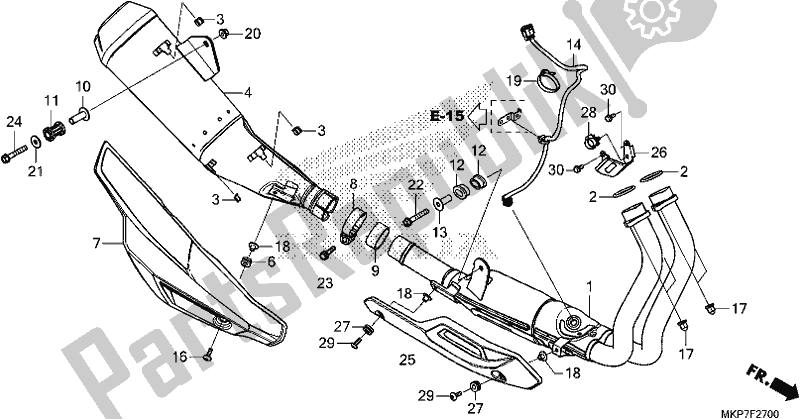 Alle onderdelen voor de Uitlaatdemper van de Honda CB 500 XA 2021