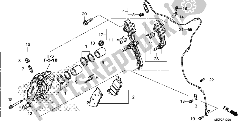 All parts for the Front Brake Caliper of the Honda CB 500 XA 2021