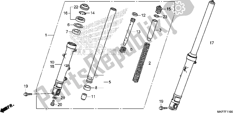 Tutte le parti per il Forcella Anteriore del Honda CB 500 XA 2021