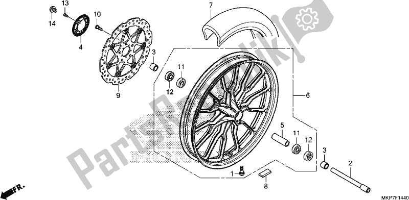 Toutes les pièces pour le Roue Avant du Honda CB 500 XA 2021