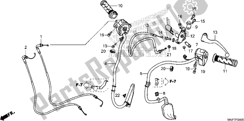 All parts for the Handle Lever/switch/cable of the Honda CB 500 XA 2021