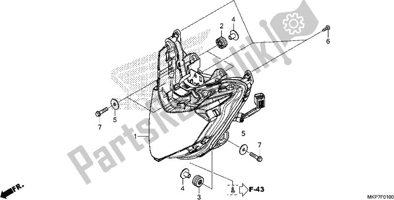 All parts for the Headlight of the Honda CB 500 XA 2021