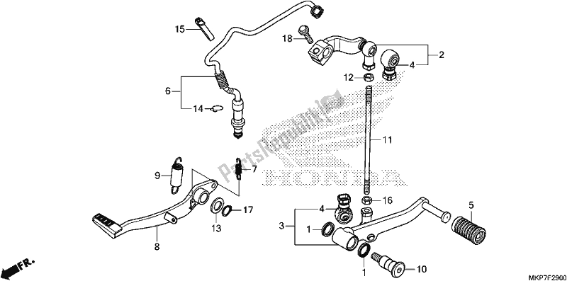 Tutte le parti per il Pedale del Honda CB 500 XA 2021