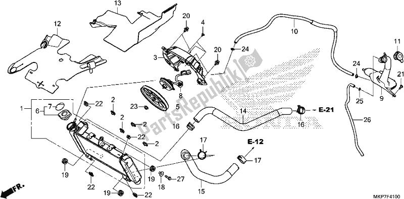 All parts for the Radiator of the Honda CB 500 XA 2021