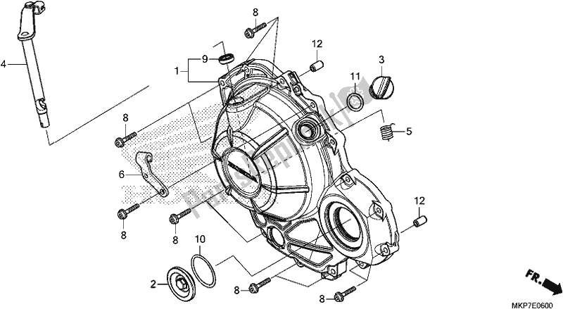 Toutes les pièces pour le Couvercle De Carter Droit du Honda CB 500 XA 2021