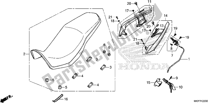 All parts for the Seat of the Honda CB 500 XA 2021