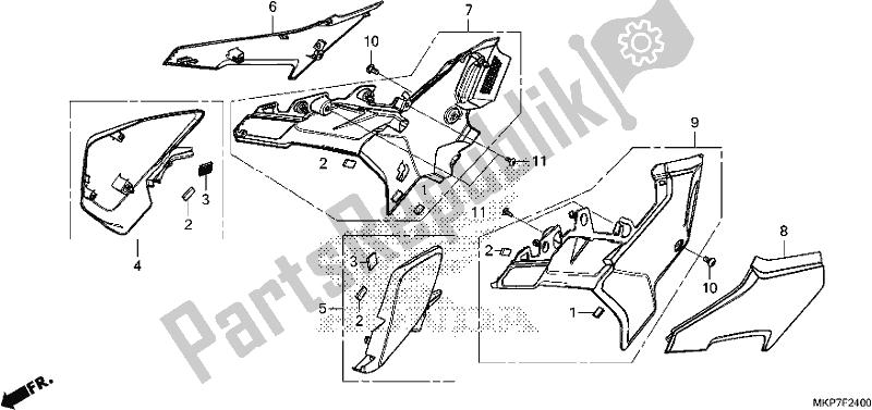 Alle onderdelen voor de Zijdeksel van de Honda CB 500 XA 2021