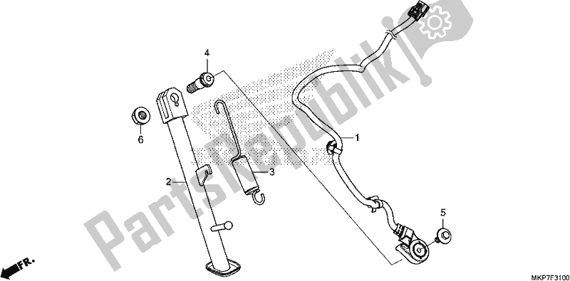 Tutte le parti per il Cavalletto Laterale del Honda CB 500 XA 2021