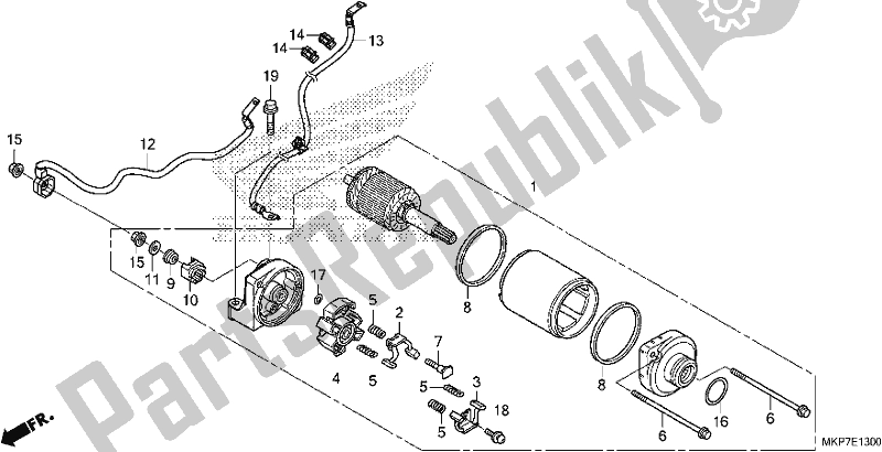 All parts for the Starter Motor of the Honda CB 500 XA 2021