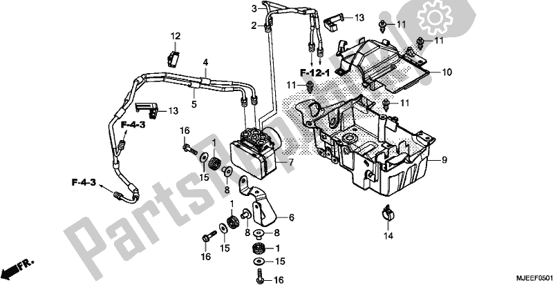 Todas as partes de Abs Modulator/tray (2) do Honda CB 650 FA 2017