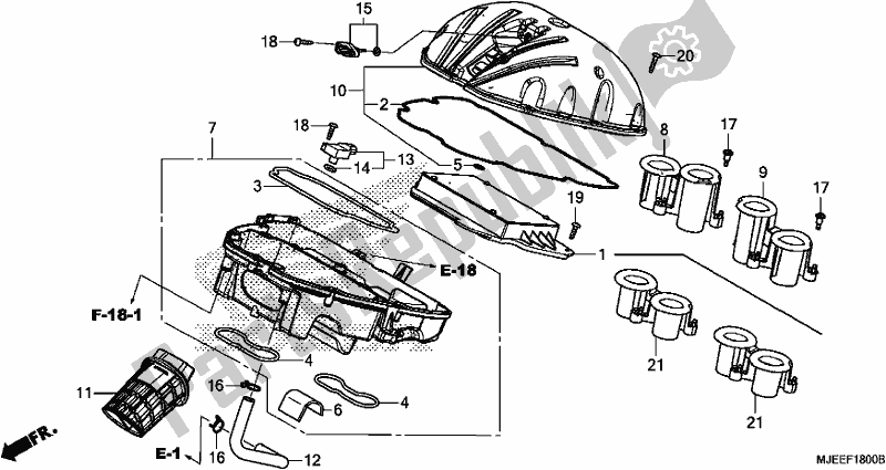 Todas as partes de Filtro De Ar do Honda CB 650 FA 2017