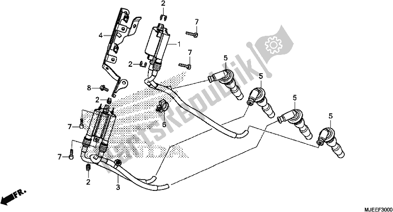 Todas as partes de Bobina De Ignição do Honda CB 650 FA 2017