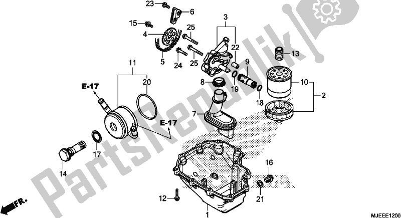 All parts for the Oil Pan/oil Pump of the Honda CB 650 FA 2017