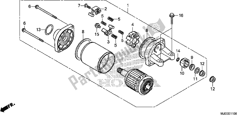 All parts for the Starting Motor of the Honda CB 650 FA 2017