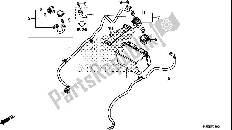 All parts for the Battery of the Honda CB 650 FA 2018