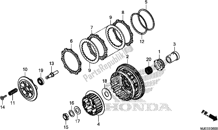 All parts for the Clutch of the Honda CB 650 FA 2018