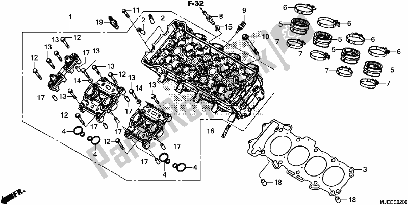 Todas las partes para Cabeza De Cilindro de Honda CB 650 FA 2018