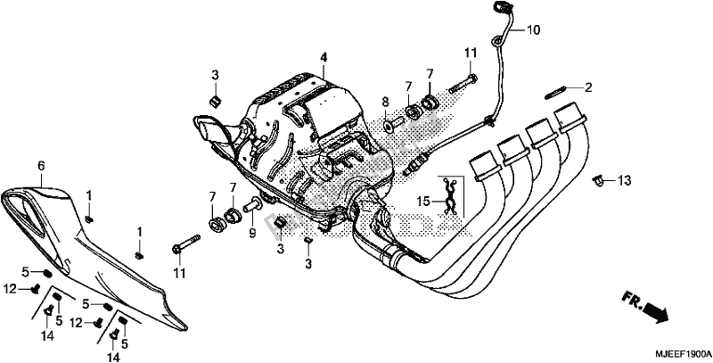 All parts for the Exhaust Muffler of the Honda CB 650 FA 2018