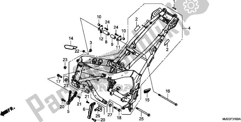 All parts for the Frame Body of the Honda CB 650 FA 2018