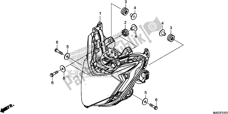 All parts for the Headlight (2) of the Honda CB 650 FA 2018