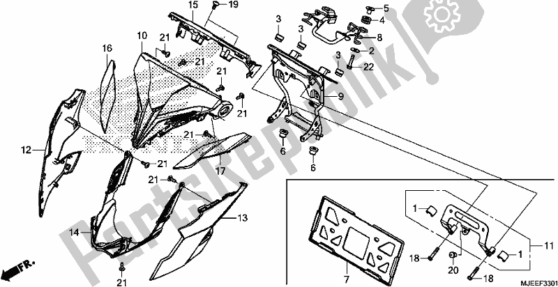 Toutes les pièces pour le Meter Visor (2) du Honda CB 650 FA 2018