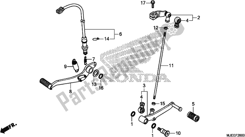 Todas as partes de Pedal do Honda CB 650 FA 2018