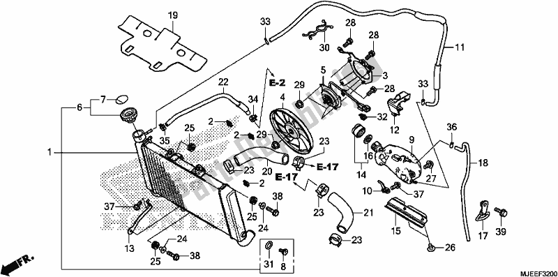 All parts for the Radiator of the Honda CB 650 FA 2018