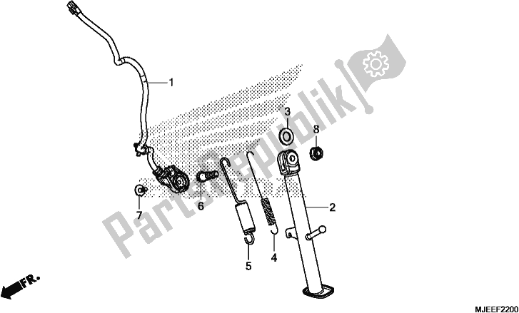 All parts for the Side Stand of the Honda CB 650 FA 2018