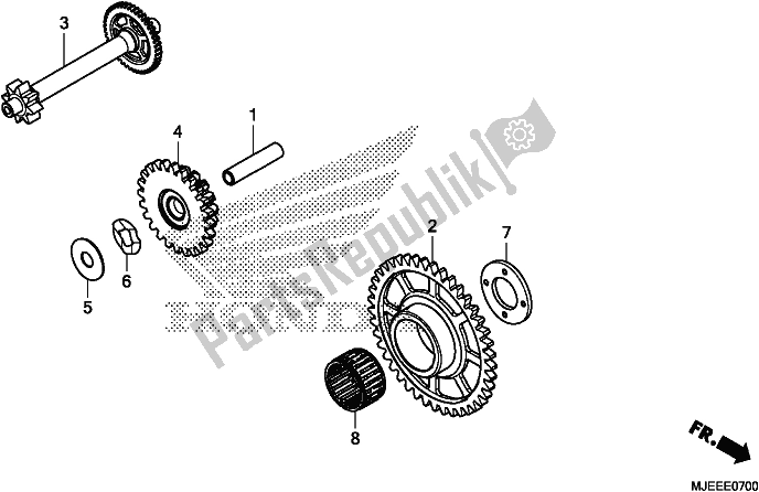 All parts for the Starting Driven Gear of the Honda CB 650 FA 2018