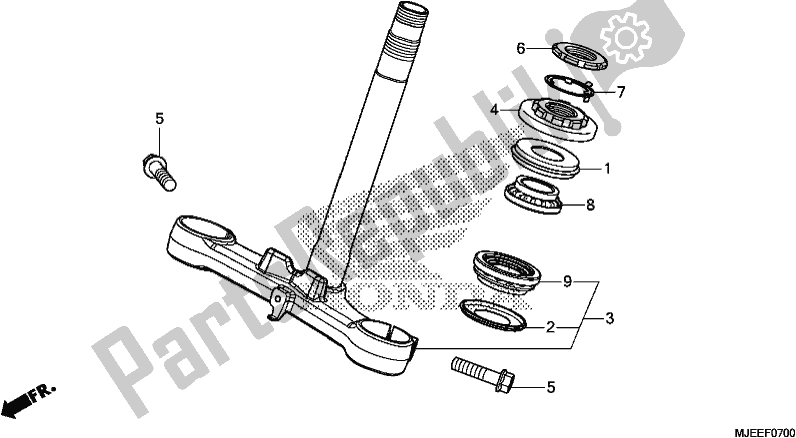 All parts for the Steering Stem of the Honda CB 650 FA 2018