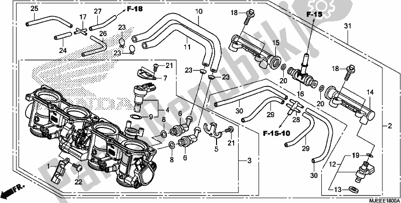 All parts for the Throttle Body of the Honda CB 650 FA 2018