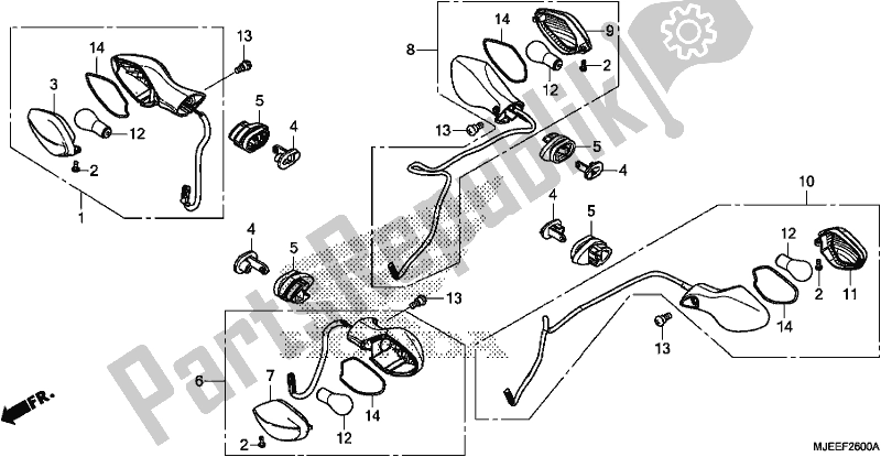 All parts for the Winker of the Honda CB 650 FA 2018