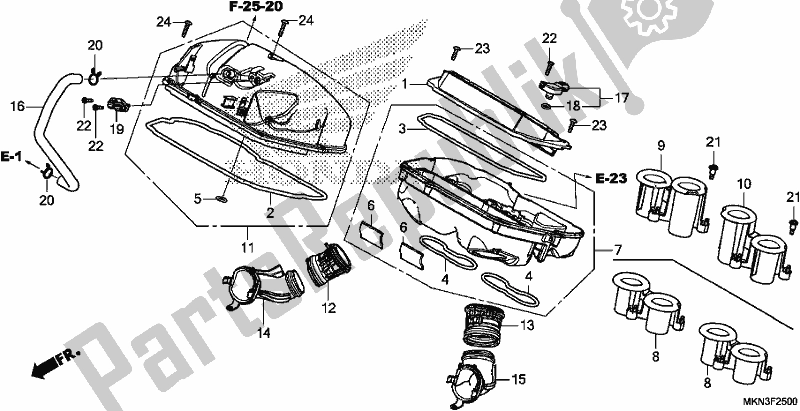 Tutte le parti per il Filtro Dell'aria del Honda CB 650 RA 2019